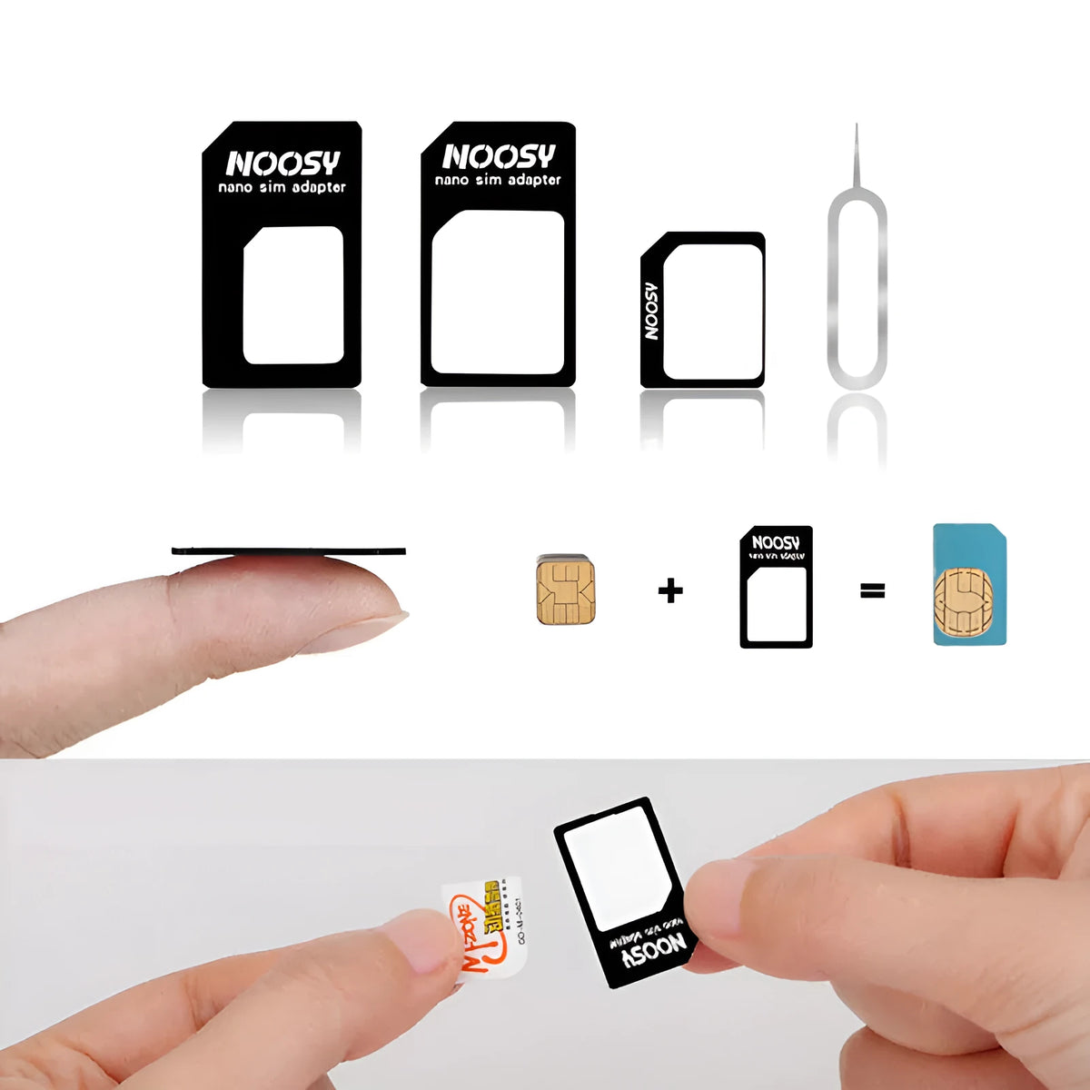 SIM restore four-in-one mobile phone card adapter set with three SIM converters and card picking pin