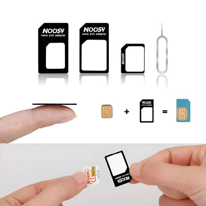 SIM restore four-in-one mobile phone card adapter set with three SIM converters and card picking pin