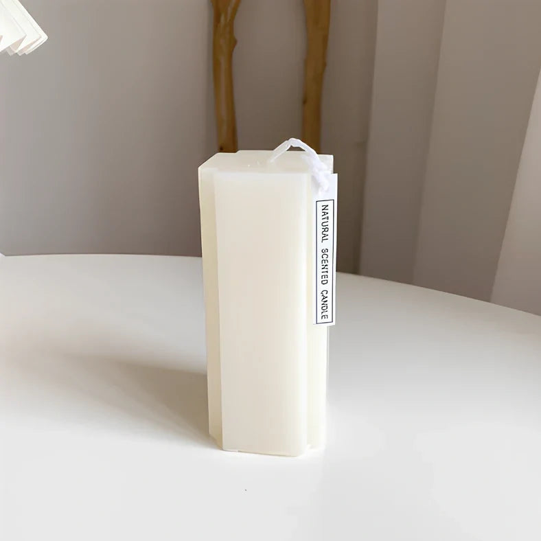 Hand-made soy wax aromatherapy candle measuring 5.5x6x6cm with natural essential oil scent