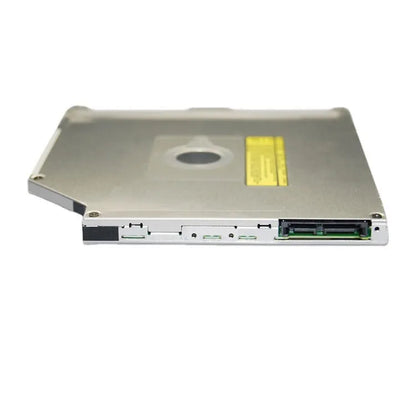 Silver MacBook Pro built-in SATA optical drive with UJ8A8 specification, shown from top.