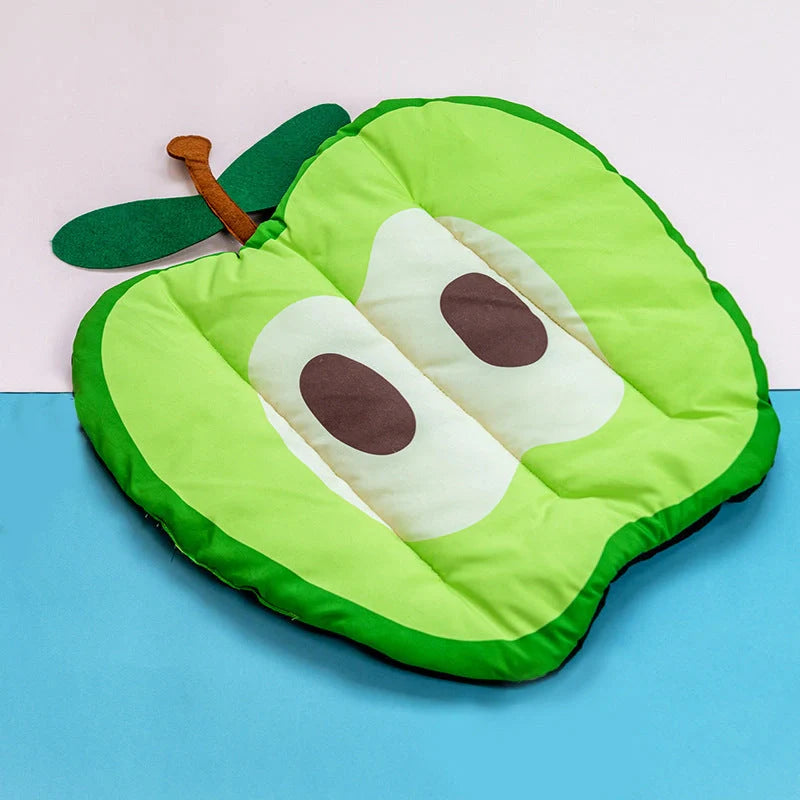 Ice silk pet cooling mat in various fruit designs for dogs and cats
