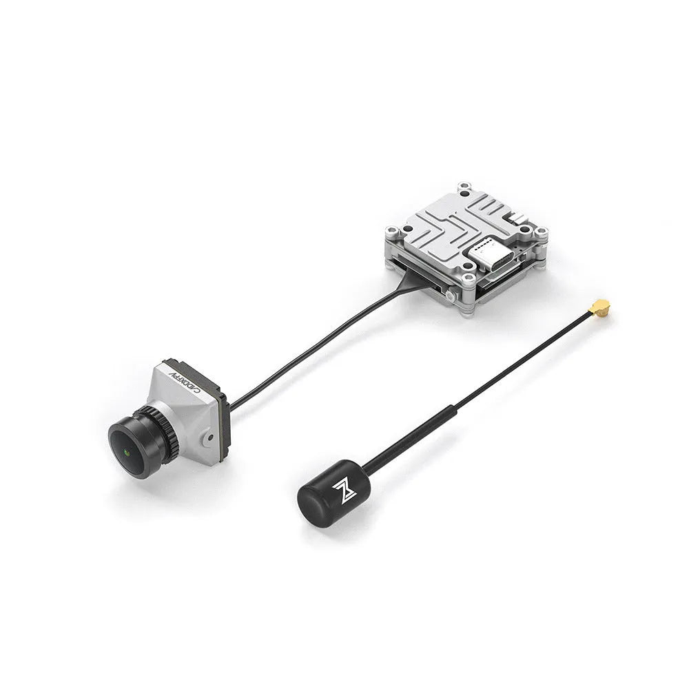 Silver Caddx ADAPTS DJI FPV digital image transmission Vista kit with screws, spacers, and cables.