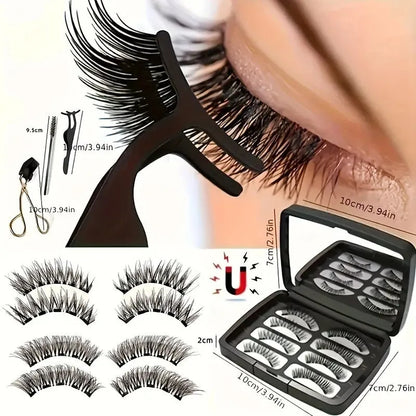 Magnetic suction false eyelashes with integrated soap holder, glue-free artificial fibre, 50g set, 75x75x25mm