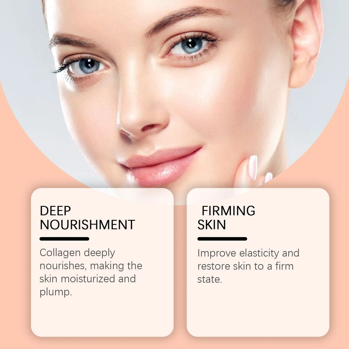 Hydro collagen gel mask in hydrogel sheet format with collagen and grape seed oil ingredients