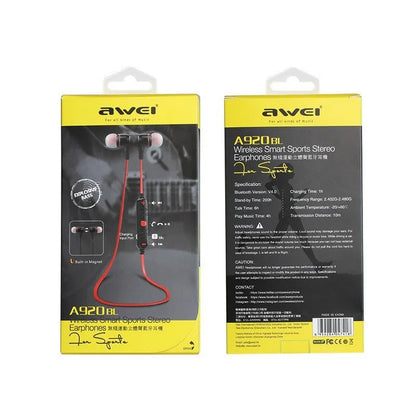 Black neck-hanging in-ear Bluetooth headset with Jerry chip, 10 metre range, plastic body, earplug style
