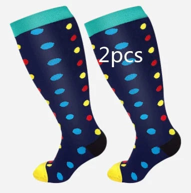 Premium plus size compression socks with breathable bamboo fibers, innovative compression technology, and stylish designs for active lifestyles