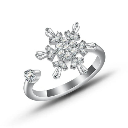 Women's adjustable rotatable butterfly ring with zircon inlay, available in multiple designs