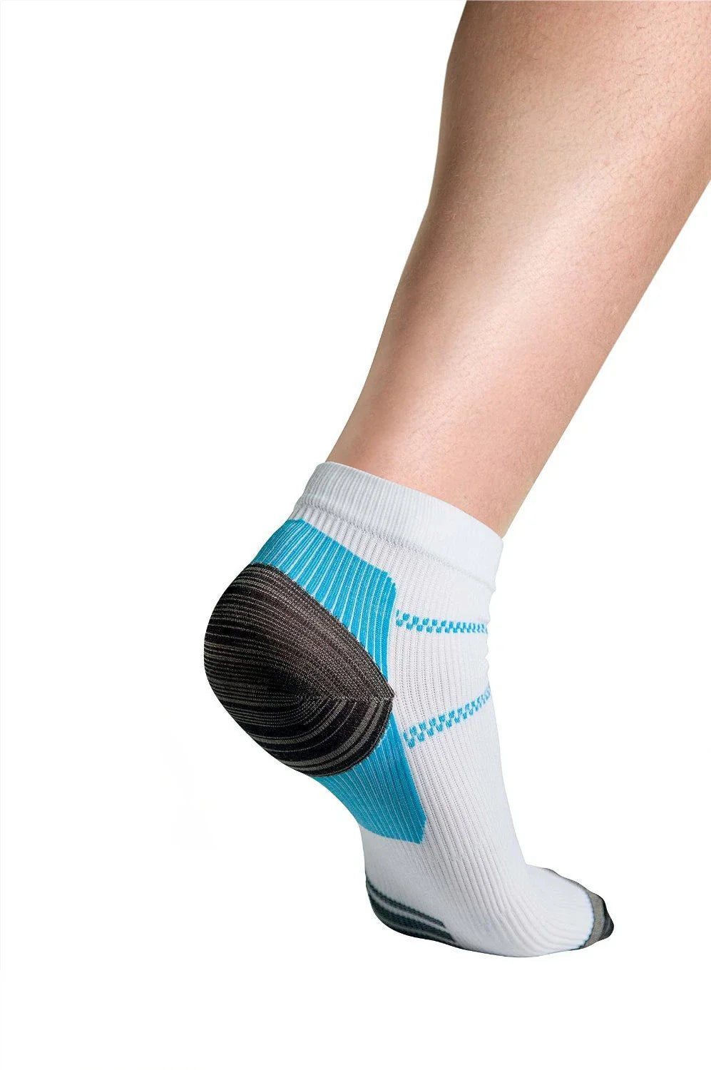 Compression socks designed to relieve plantar fasciitis and heel spur pain, featuring breathable and moisture-wicking materials for all-day comfort.
