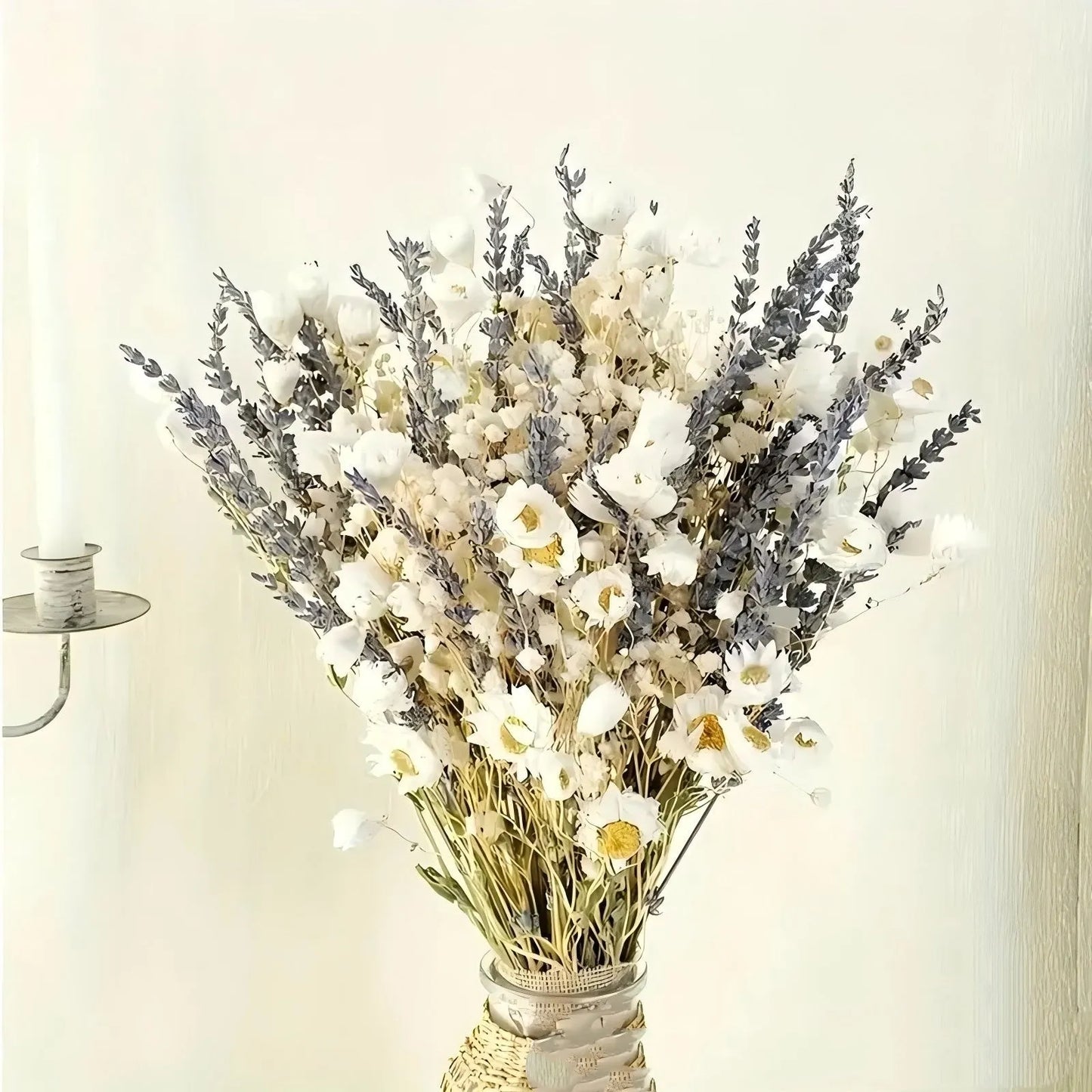 43cm dried lavender flower bouquet in pink and white colours for home décor centrepiece