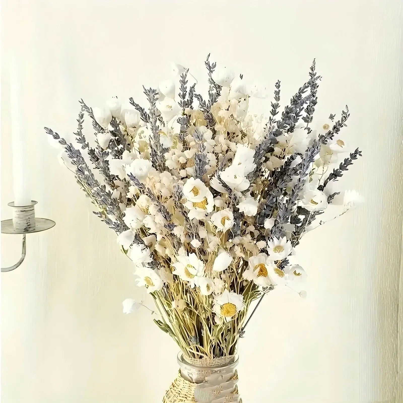 43cm dried lavender flower bouquet in pink and white colours for home décor centrepiece