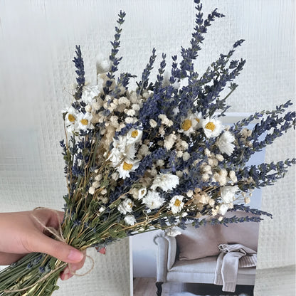 43cm dried lavender flower bouquet in pink and white colours for home décor centrepiece