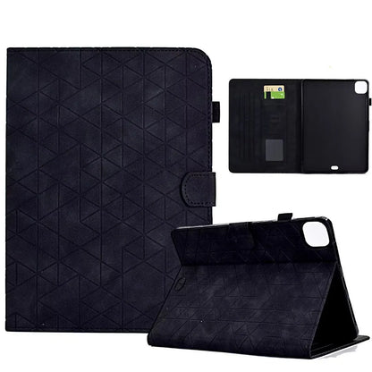 Diamond frosted leather tablet case with card holder for iPad Pro 11, shown in green