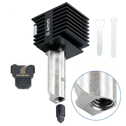 Bambu Lab A1 Mini 3D printer hot end assembly kit with hardened steel nozzles and black silicone sleeve