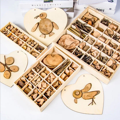 Handmade pine wood Baby DIY Twig Toy for creative and educational play