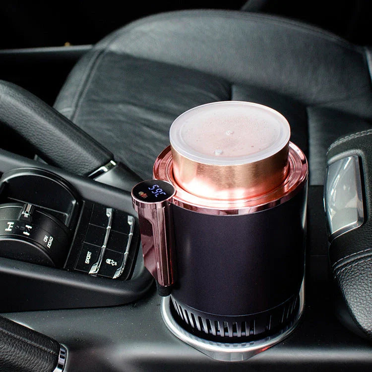 12V Smart Car Cup Holder with Digital Temperature Display for Heating and Cooling Beverages