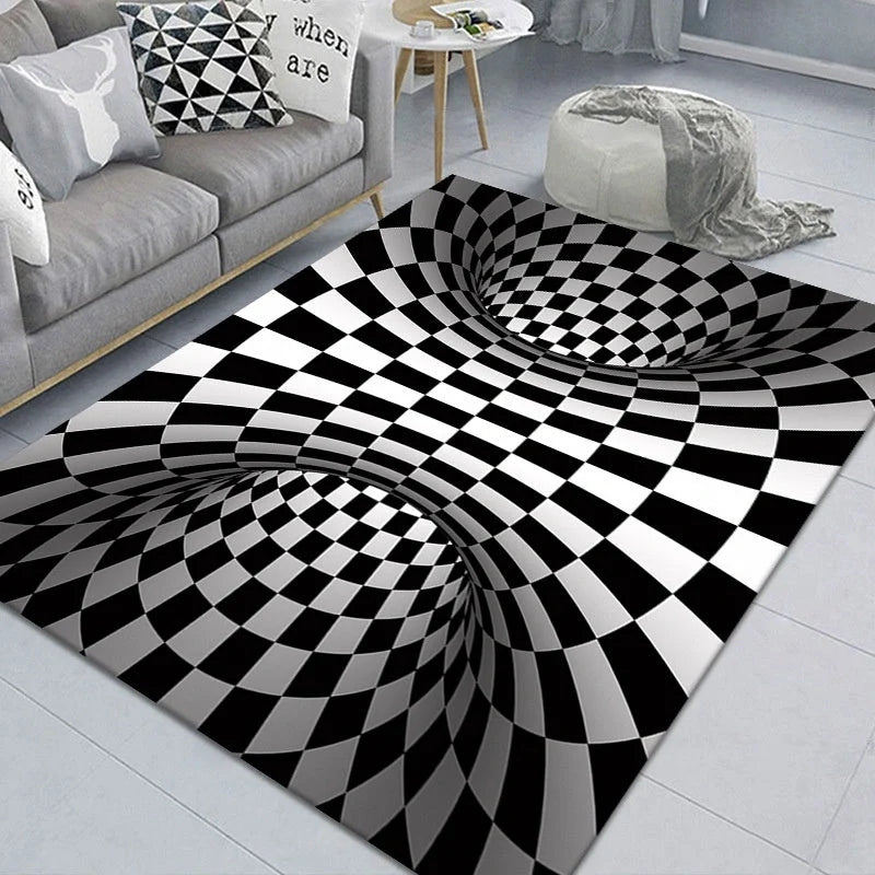 3D Geometric Stereoscopic Illusion Floor Mat in vibrant colours with non-slip base