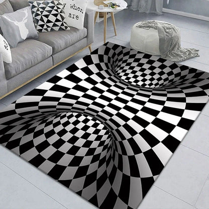 3D Geometric Stereoscopic Illusion Floor Mat in vibrant colours with non-slip base