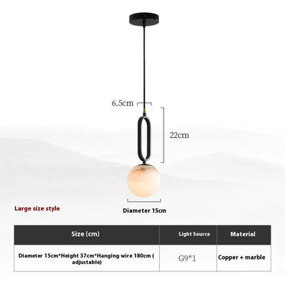 Nordic Creative Living Room Wall Light Bulb Marble Shade Copper Lamp 220V 12cm 15cm Indoor Wall Sconce for Living Room Bedroom Hallway in Black or Natural Copper