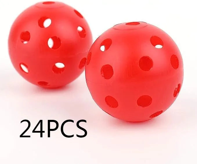26-hole multi-colour golf practice balls in red, orange, blue, green, white, yellow with net pocket