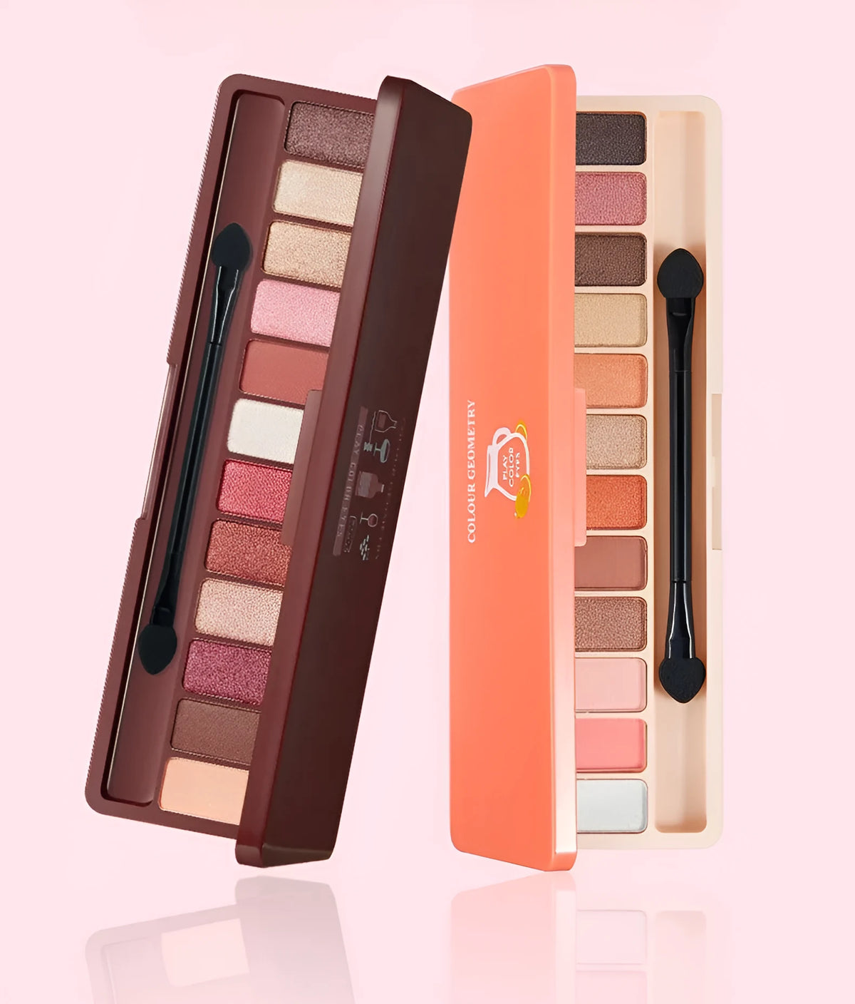 12 colour eyeshadow palette in nude, earth and wine red tones, 15.2 x 5 x 11 cm