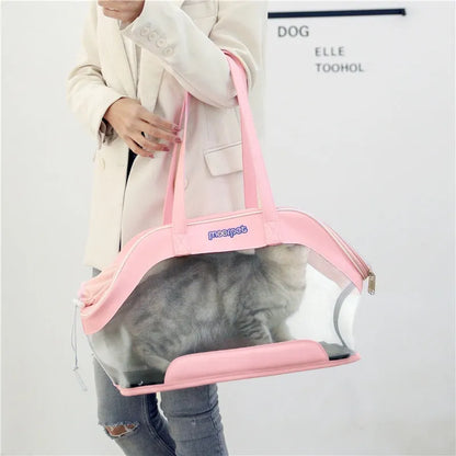 MOORPET leather cat outing carry bag in a solid colour with 25L capacity