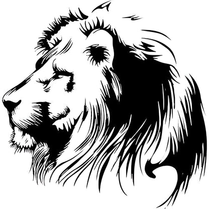 Personalized meditation lion car sticker in black or white, reflective material, 20 x 19.5 cm