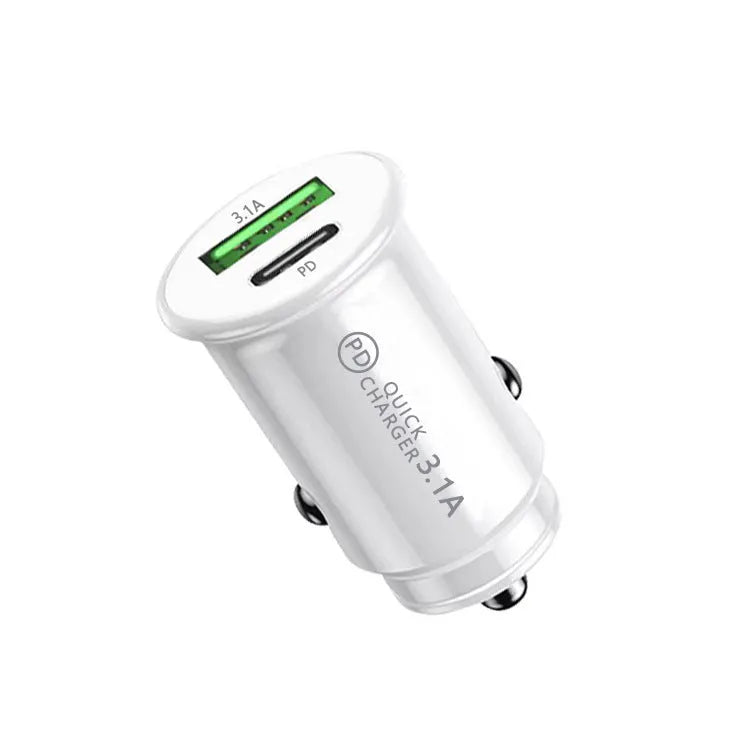 Dual USB car charger converter with 12V plug for vehicle charging of phones and tablets