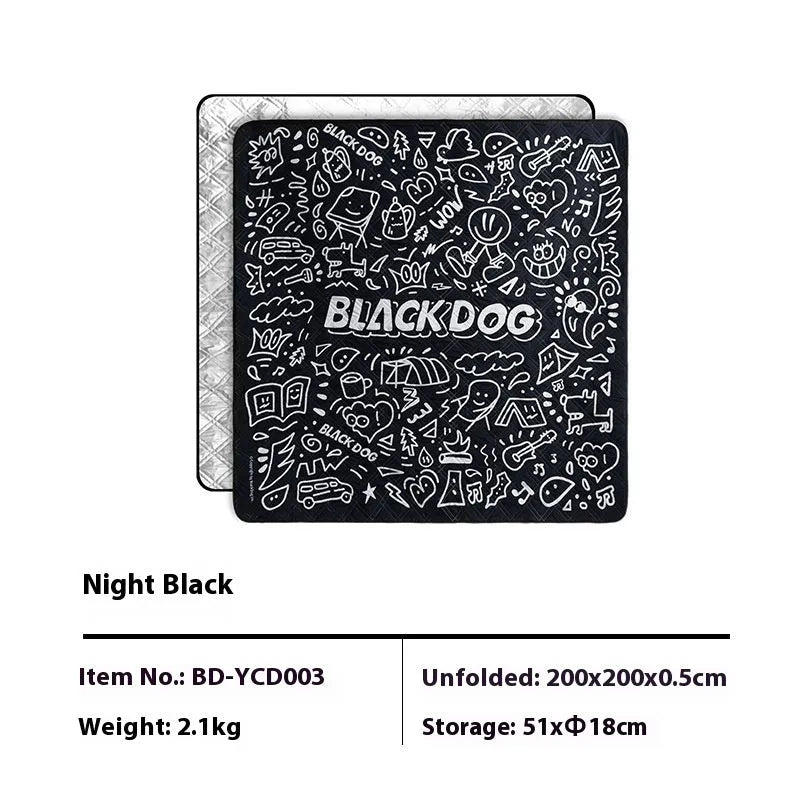 200x200cm waterproof picnic mat with thickened 0.5cm construction in white or black colour options