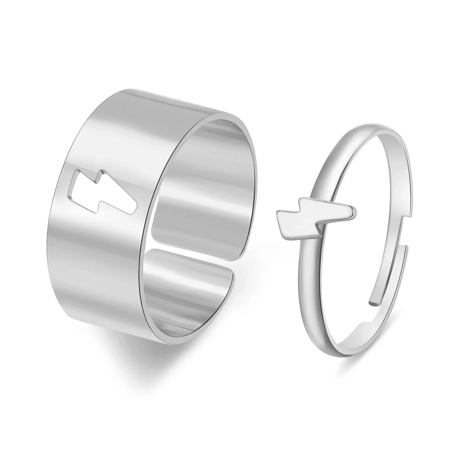 Stylish adjustable butterfly couple rings in punk design, perfect for symbolising love and individuality.