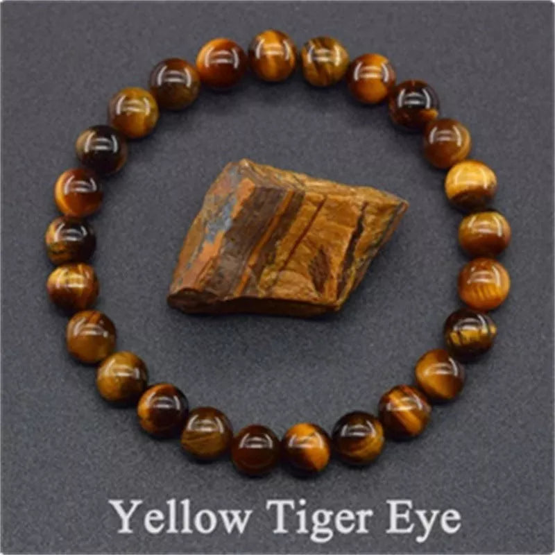 Natural stone tiger eye beaded bracelet for stress relief and yoga