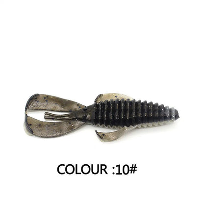 PVC soft plastic fishing lure in assorted colours showing 8cm and 12cm size options for artificial bait fishing.