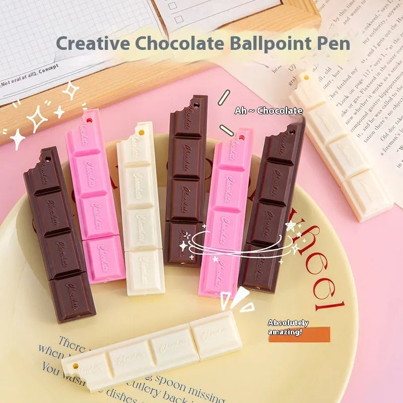 Chocolate-themed cartoon simulation ballpoint pen with 0.5mm bullet tip