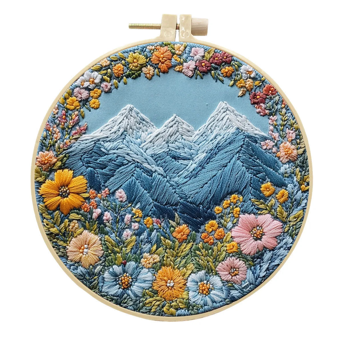 DIY embroidery material kit with cartoon and anime patterns for handmade cloth art creation