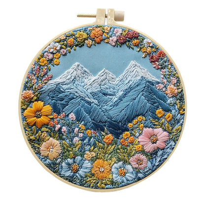 DIY embroidery material kit with cartoon and anime patterns for handmade cloth art creation