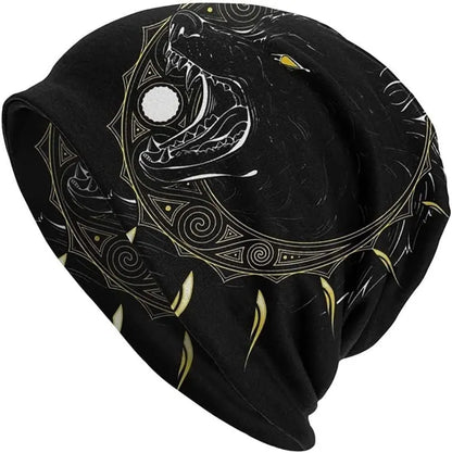 Viking totem wolf print double-layer elastic sleeve cap in various colours for hip hop street dance