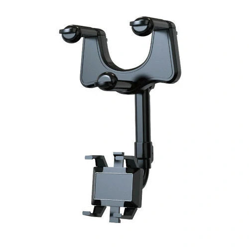 Car rearview mirror swivel navigation bracket in black, made from temperature-resistant ABS with nano-PU glue