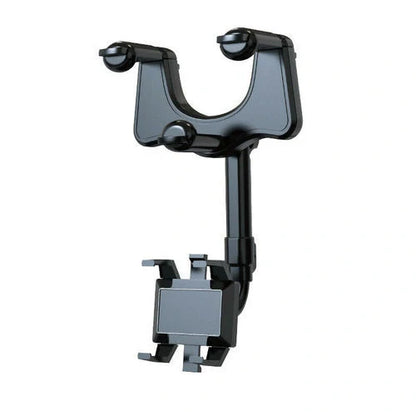 Car rearview mirror swivel navigation bracket in black, made from temperature-resistant ABS with nano-PU glue