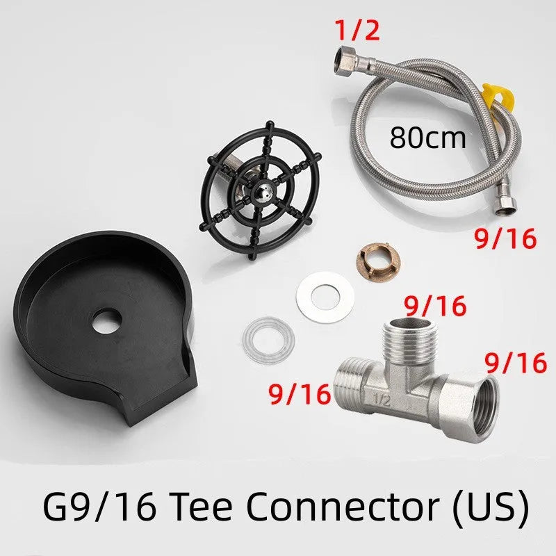 Automatic cup washer faucet with high-pressure spray nozzle for bar and kitchen counters.