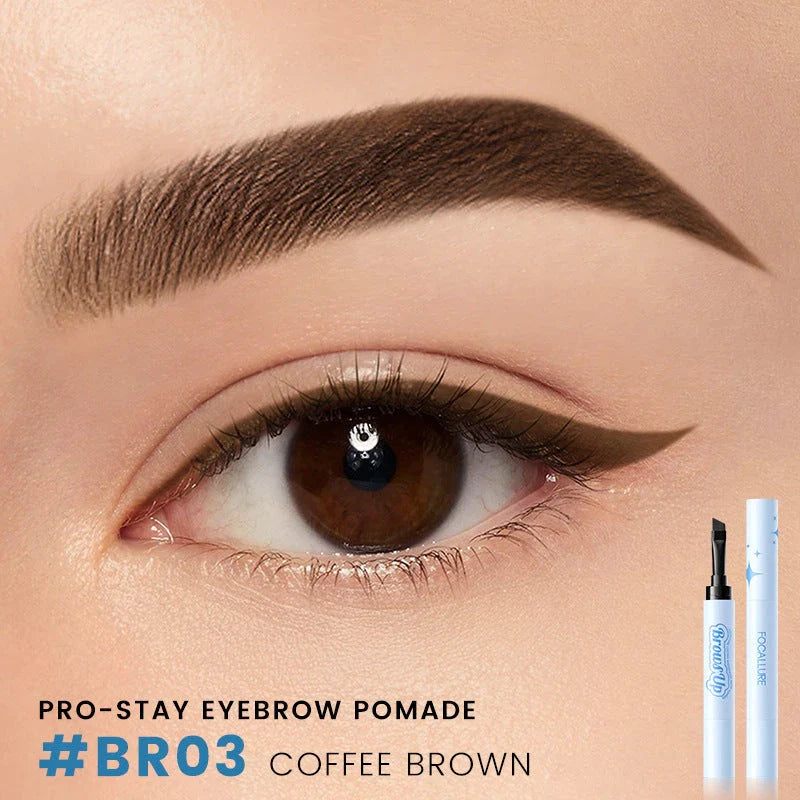 3-in-1 Waterproof Eyebrow Enhancing Makeup Kit with Brow Gel, Cream Eyeliner, and Pomade in Black Tea, Dark Brown, and Coffee Brown shades