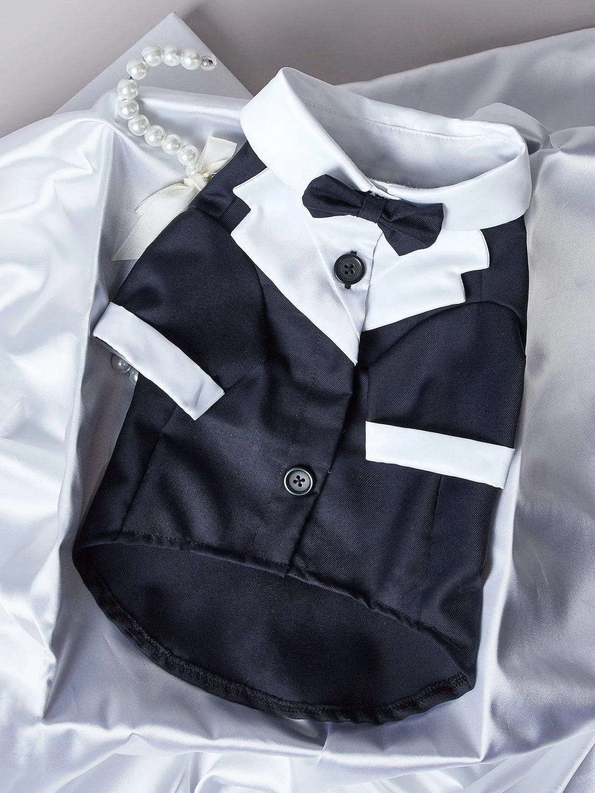 Black Chinese style four-legged dog wedding suit formal gentleman attire