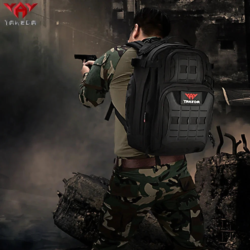 45L camouflage tactical backpack with multiple compartments for mountain climbing gear
