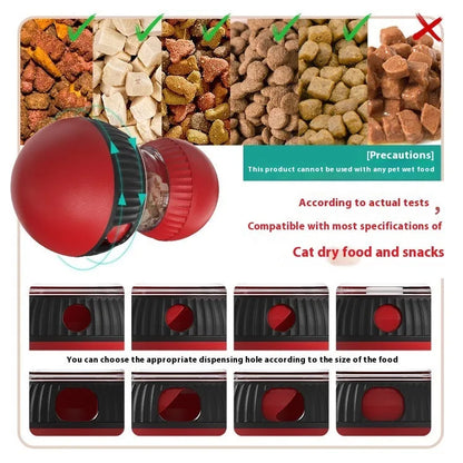 155mm rotating plastic cat toy with sound ball and food dispensing mechanism for interactive play