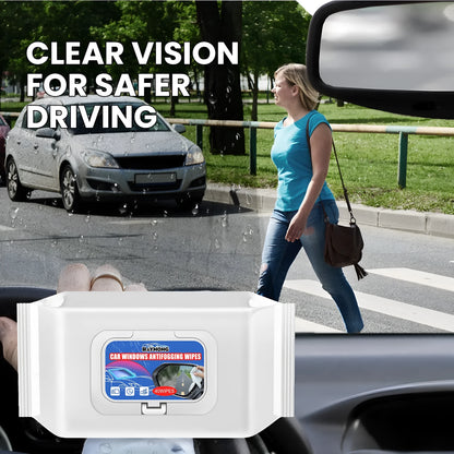 Pack of 40 car anti-fog rain wipes for windscreen visibility.