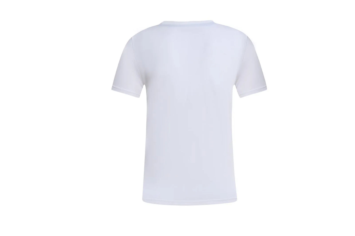 White cotton T-shirt style overalls with short sleeves and loose fit pullover design