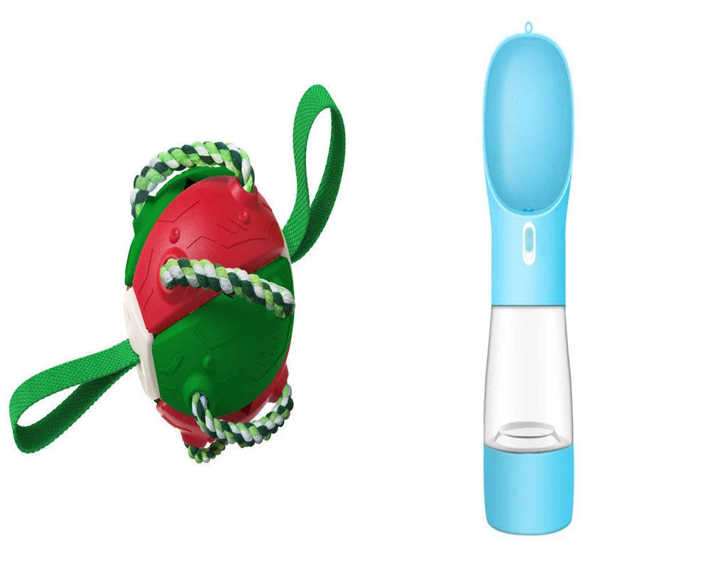 Versatile Frisbee-style dog toy with a unique shape-shifting design that transforms from a sphere to a flat Frisbee mid-flight, providing endless entertainment and exercise for your furry friend.