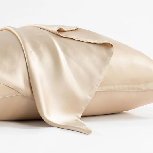 Dark grey mulberry silk pillowcase with envelope closure, sizes 43cm x 63cm, 48cm x 74cm, 51cm x 76cm