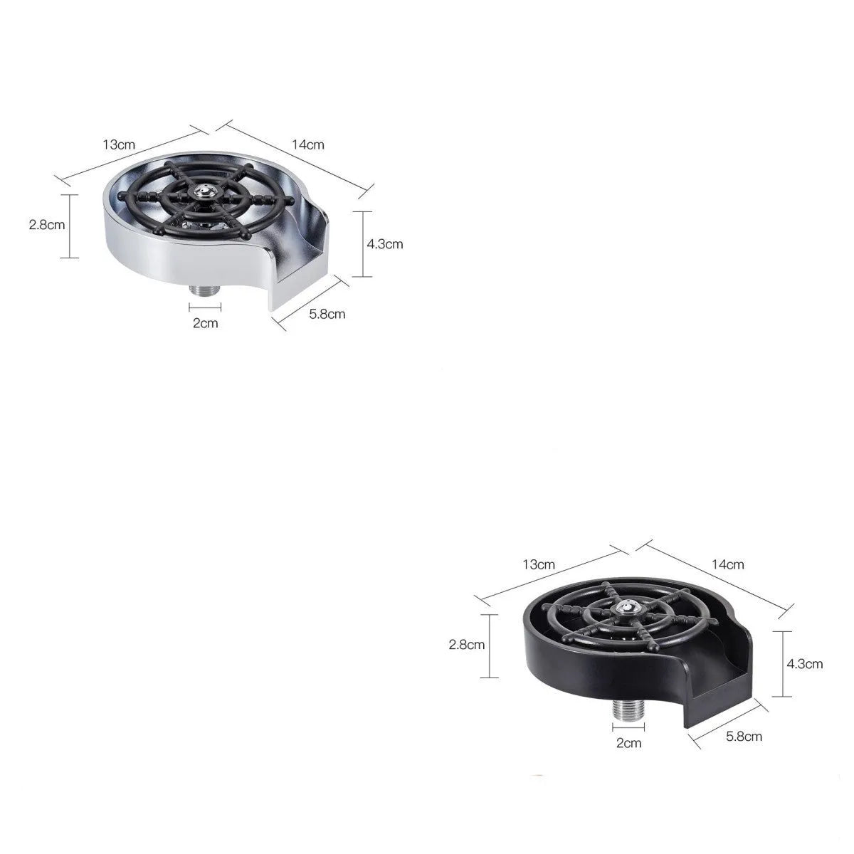 Automatic cup washer faucet with high-pressure spray nozzle for bar and kitchen counters.