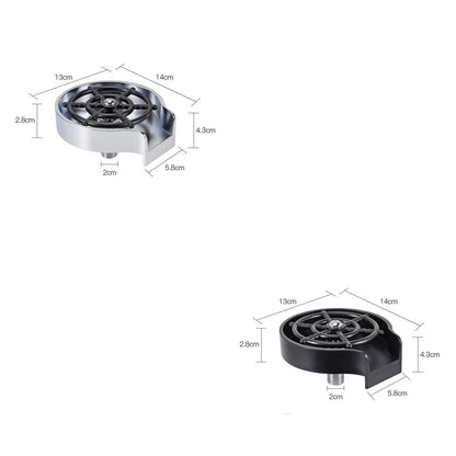 Automatic cup washer faucet with high-pressure spray nozzle for bar and kitchen counters.