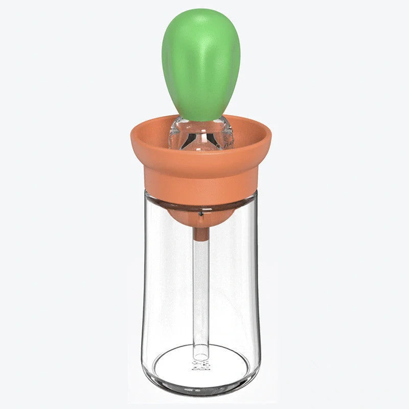Creative silicone brush head oil bottle in various colors for precise kitchen oil application