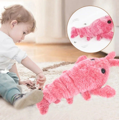 Energetic Leaping Lobster USB-powered pet toy with 3-mode swinging tail motion
